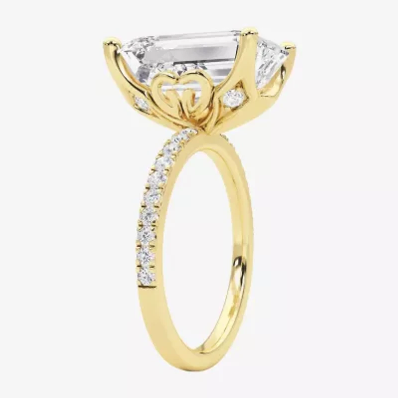 Grown Gorgeous (F / Vs2) Womens 7 Ct.T.W. Lab Grown White Diamond 14K Gold Side Stone Engagement Ring