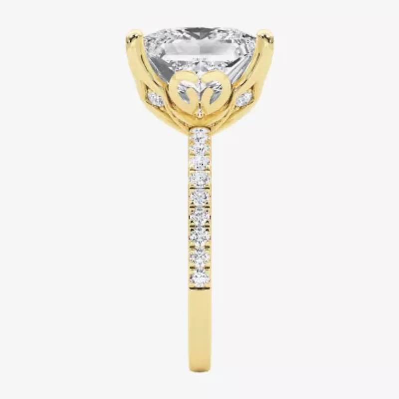 Grown Gorgeous (F / Vs2) Womens 7 Ct.T.W. Lab Grown White Diamond 14K Gold Side Stone Engagement Ring