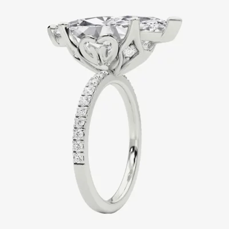 Grown Gorgeous (F / Vs2) Womens 7 Ct.T.W. Lab White Diamond 14K Gold Marquise Side Stone Engagement Ring