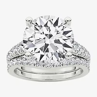 Grown Gorgeous ( F / Vs2 ) Womens 5 3/8 Ct. T.W. Lab White Diamond 14K Gold Round Side Stone Bridal Set