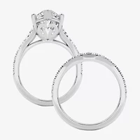 Grown Gorgeous ( F / Vs2 ) Womens 5 3/8 Ct. T.W. Lab White Diamond 14K Gold Marquise Side Stone Bridal Set