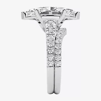 Grown Gorgeous ( F / Vs2 ) Womens 5 3/8 Ct. T.W. Lab White Diamond 14K Gold Marquise Side Stone Bridal Set