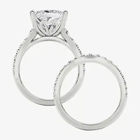 Grown Gorgeous ( F / Vs2 ) Womens 5 3/8 Ct. T.W. Lab White Diamond 14K Gold Side Stone Bridal Set
