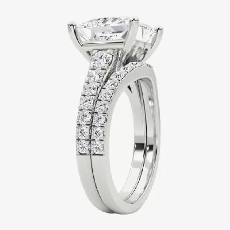 Grown Gorgeous ( F / Vs2 ) Womens 5 3/8 Ct. T.W. Lab White Diamond 14K Gold Side Stone Bridal Set