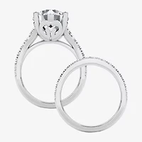 Grown Gorgeous ( F / Vs2 ) Womens 5 3/8 Ct. T.W. Lab White Diamond 14K Gold Round Side Stone Bridal Set