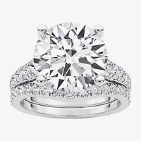 Grown Gorgeous ( F / Vs2 ) Womens 5 3/8 Ct. T.W. Lab White Diamond 14K Gold Round Side Stone Bridal Set