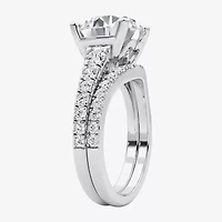 Grown Gorgeous ( F / Vs2 ) Womens 5 3/8 Ct. T.W. Lab White Diamond 14K Gold Round Side Stone Bridal Set