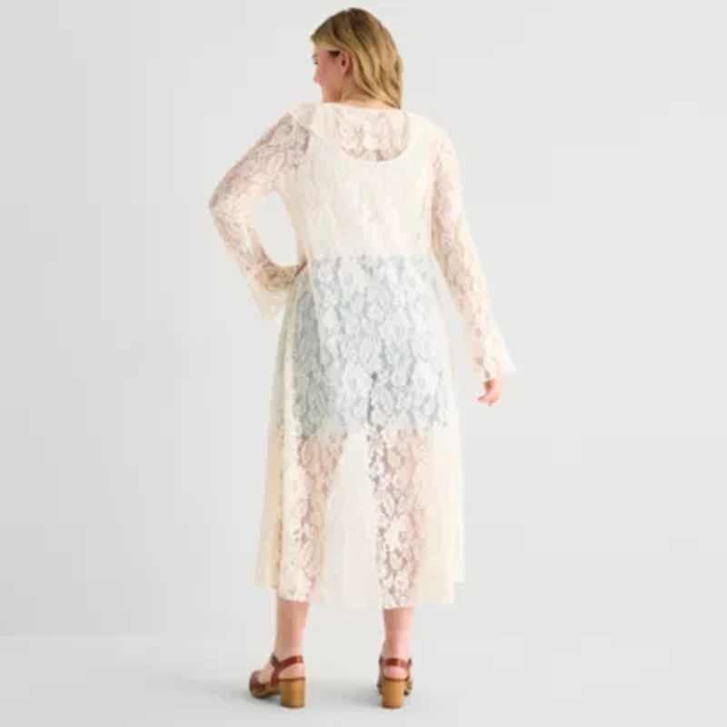 Forever 21 Womens Juniors Plus V Neck Long Sleeve Cardigan