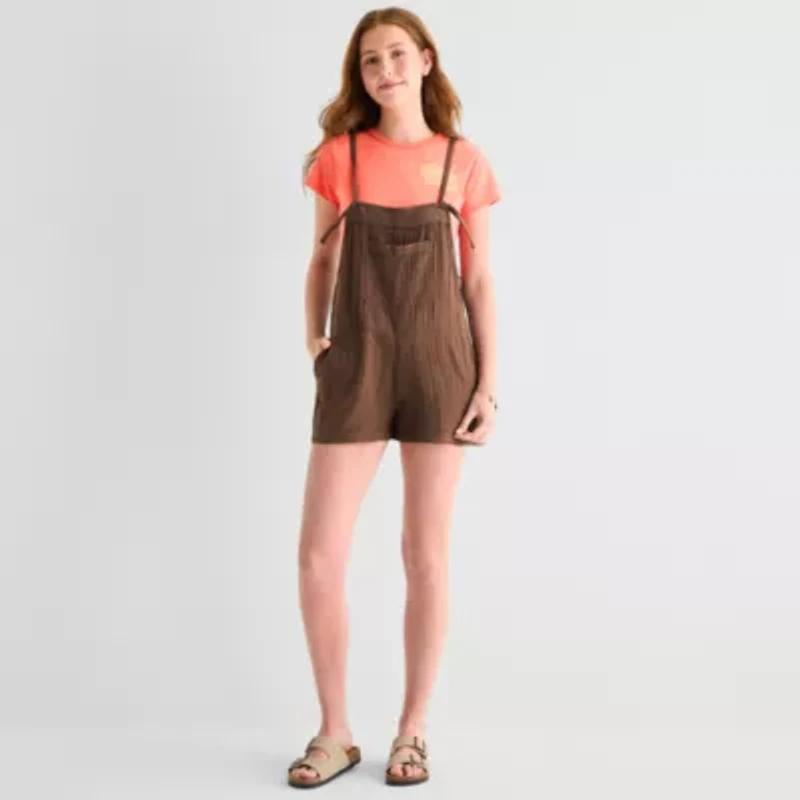 Arizona Sleeveless Womens Shortalls Juniors