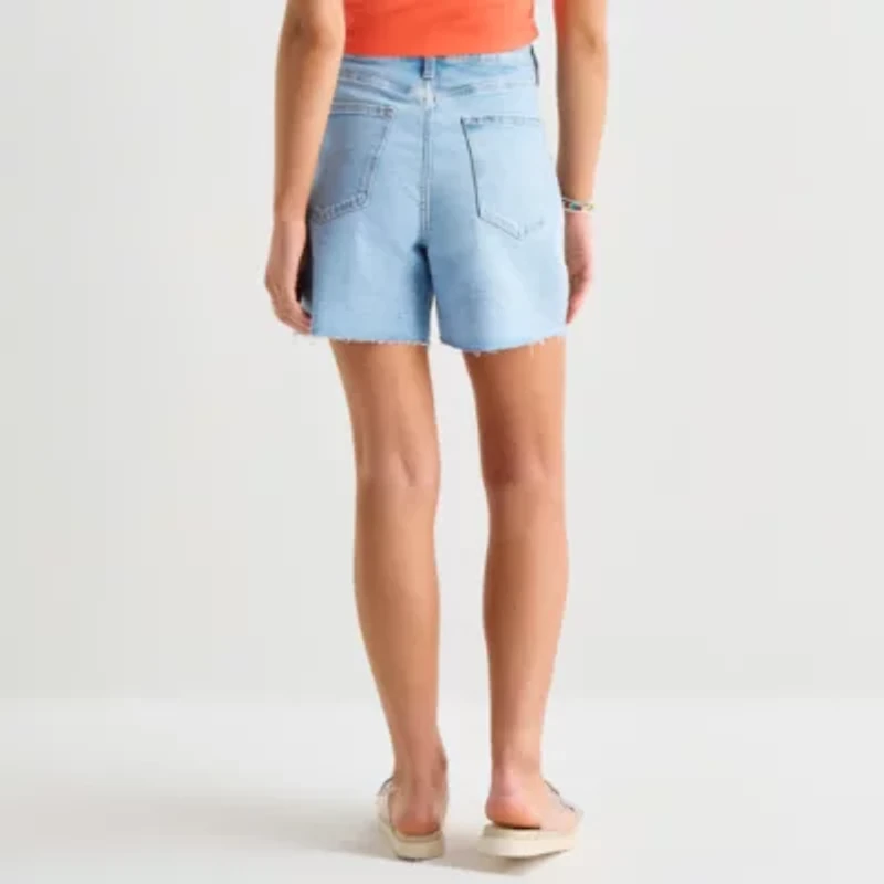 Arizona Womens 5" Mid Rise Juniors Denim Short