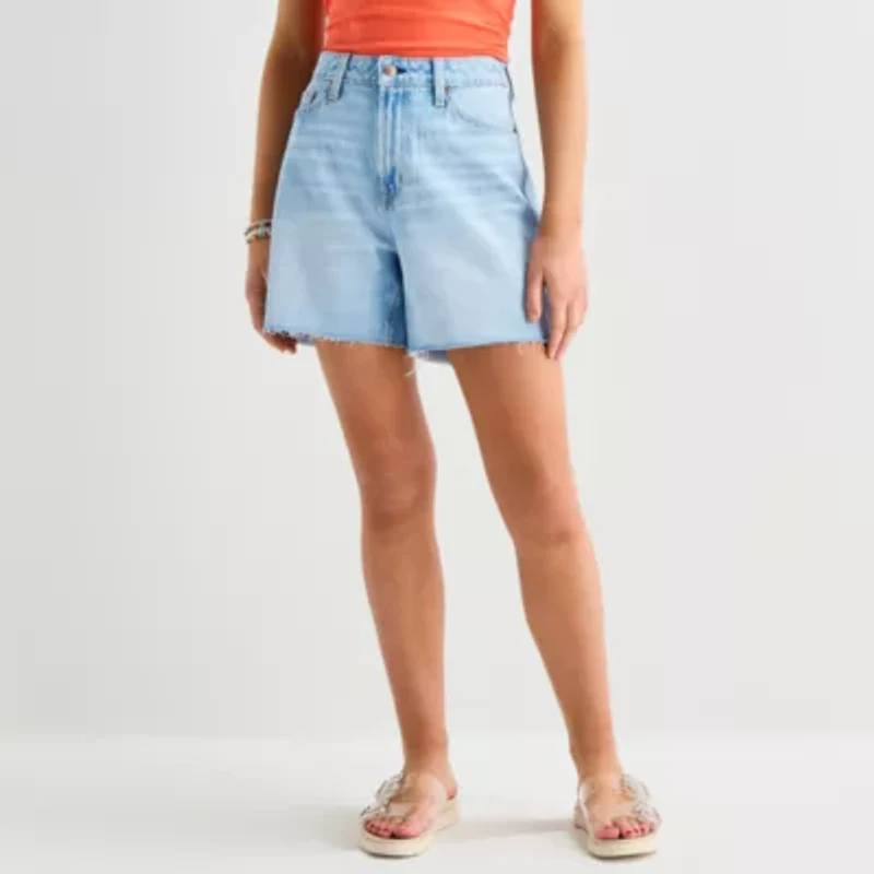 Arizona Womens 5" Mid Rise Juniors Denim Short