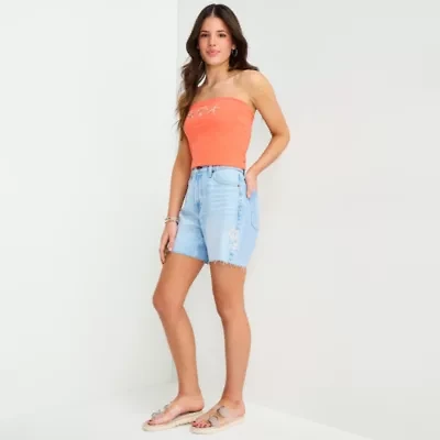 Arizona Womens 5" Mid Rise Juniors Denim Short