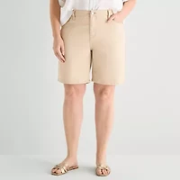 Liz Claiborne Lana Womens 9" Plus Denim Short