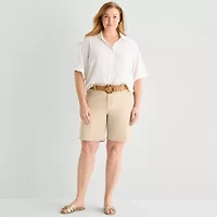 Liz Claiborne Lana Womens 9" Plus Denim Short