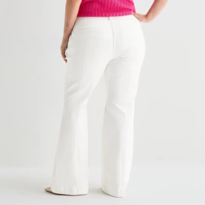 Bold Elements Womens Plus High Rise Flare Leg Jean