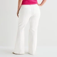 Bold Elements Womens Plus High Rise Flare Leg Jean