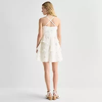 by&by Womens Juniors Floral Fit + Flare Dress