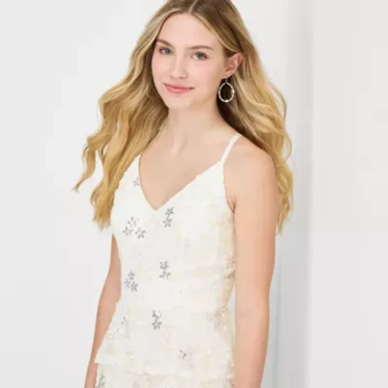 by&by Womens Juniors Floral Fit + Flare Dress