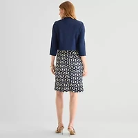 Maya Brooke Womens Abstract Jacket Dress