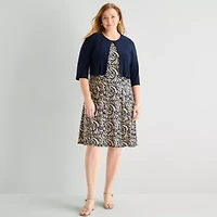 Danny & Nicole Womens Plus Abstract Jacket Dress