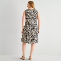 Danny & Nicole Womens Plus Abstract Jacket Dress