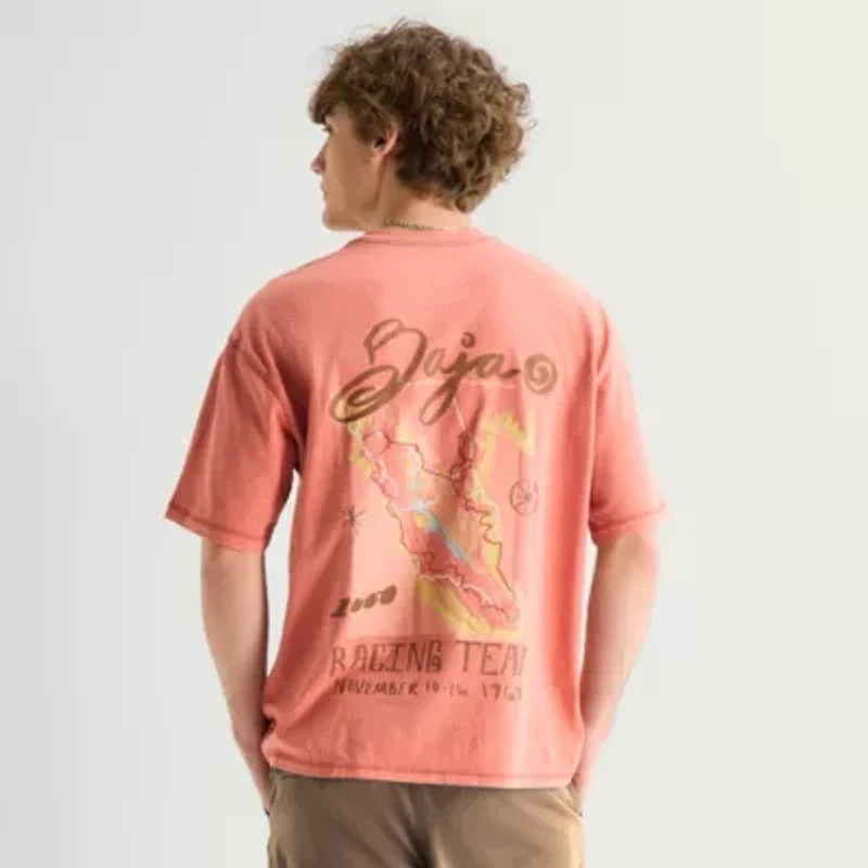 Arizona Mens Crew Neck Short Sleeve Boxy Fit Graphic T-Shirt