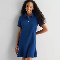 St. John's Bay Womens Short Sleeve Drop Waist Dress