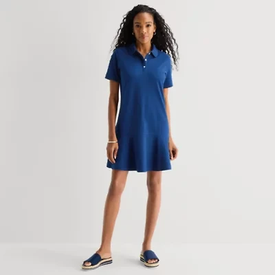 St. John's Bay Womens Short Sleeve Drop Waist Dress