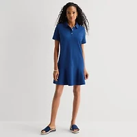 St. John's Bay Womens Short Sleeve Drop Waist Dress
