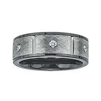 Mens 1/5 CT. T.W. Diamond, Ceramic and Tungsten Band Ring