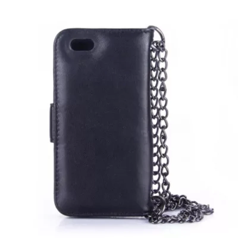 Genuine Leather Phone Case and Wallet Combination with Chain for iPhone 6S