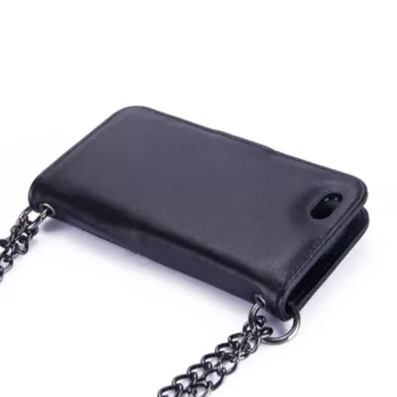 Genuine Leather Phone Case and Wallet Combination with Chain for iPhone 6S