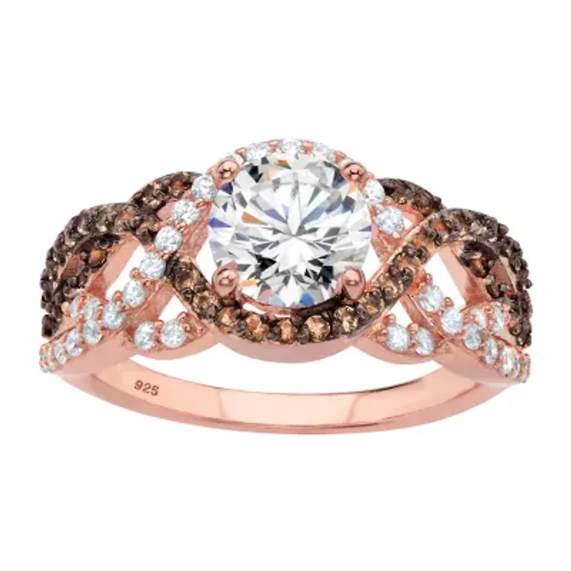 DiamonArt® Womens / CT. T.W. White Cubic Zirconia Sterling Silver Cocktail Ring