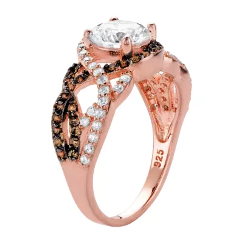 DiamonArt® Womens / CT. T.W. White Cubic Zirconia Sterling Silver Cocktail Ring
