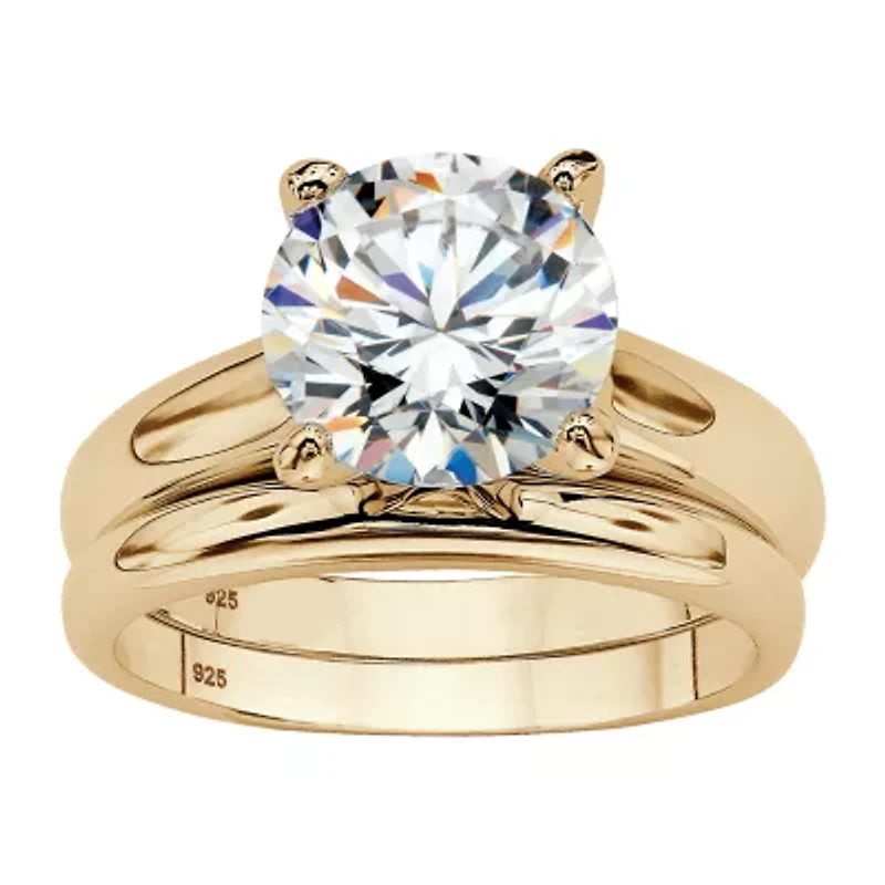 Diamonart Womens 3 CT. Cubic Zirconia 14K Gold Over Silver Bridal Set
