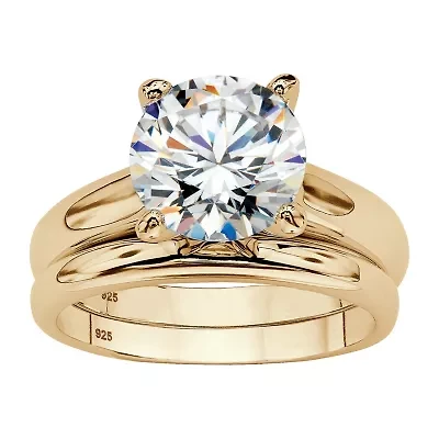 Diamonart Womens 3 CT. Cubic Zirconia 14K Gold Over Silver Bridal Set