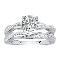 DiamonArt® Womens 1 3/4 CT. T.W. White Cubic Zirconia Sterling Silver Bridal Set
