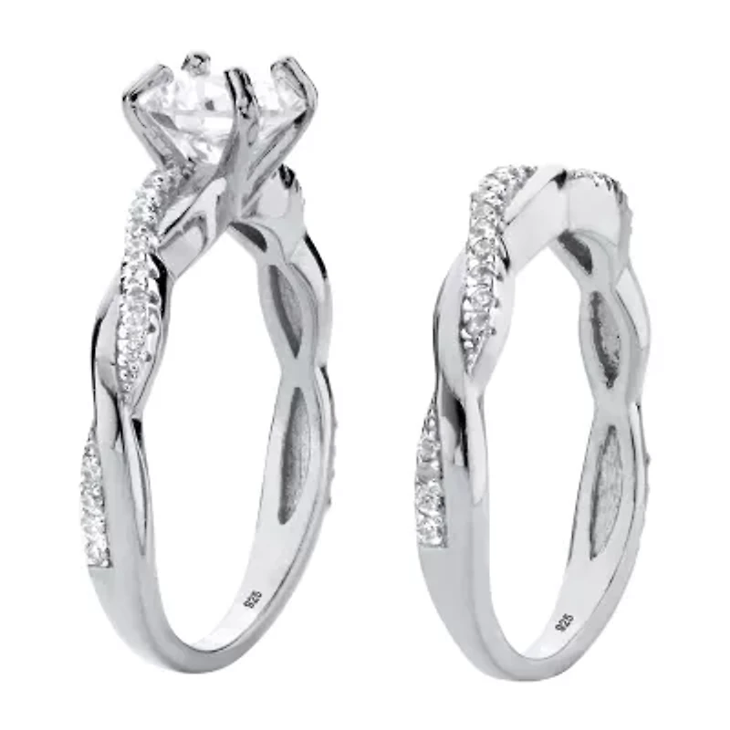DiamonArt® Womens 1 3/4 CT. T.W. White Cubic Zirconia Sterling Silver Bridal Set