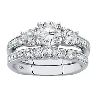 DiamonArt® Womens 2 CT. T.W. White Cubic Zirconia Sterling Silver Bridal Set