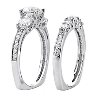 DiamonArt® Womens 2 CT. T.W. White Cubic Zirconia Sterling Silver Bridal Set