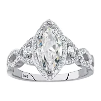 Womens 2 1/2 CT. T.W. Cubic Zirconia Sterling Silver Engagement Ring