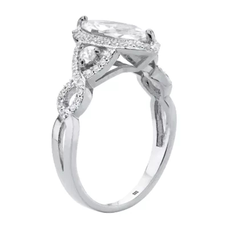 Womens 2 1/2 CT. T.W. Cubic Zirconia Sterling Silver Engagement Ring