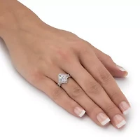 Womens 2 1/2 CT. T.W. Cubic Zirconia Sterling Silver Engagement Ring