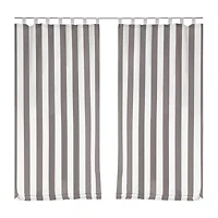 Elrene Home Fashions Highland Stripe Uv 50+ Tab Top Light-Filtering Single Outdoor Curtain Panel