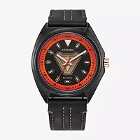 Citizen Tony Stark Marvel Mens Black Leather Strap Watch Aw2075-05w