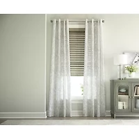 Fieldcrest Arden Soft Paisley Print Grommet Top Sheer Single Curtain Panel