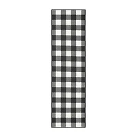 Covington Home Martinique Gingham Plaid 2'3"X7'6" Indoor Outdoor Rectangular Runner
