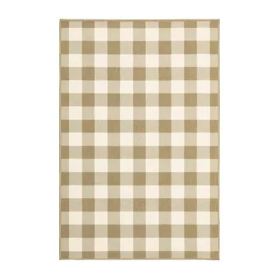 Covington Home Martinique Gingham Plaid Indoor Outdoor Rectangular Accent Rug