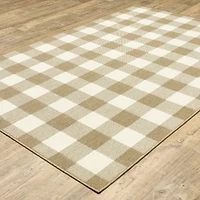 Covington Home Martinique Gingham Plaid Indoor Outdoor Rectangular Accent Rug