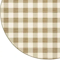 Covington Home Martinique Gingham Plaid 7'10" X Indoor Outdoor Round Area Rug